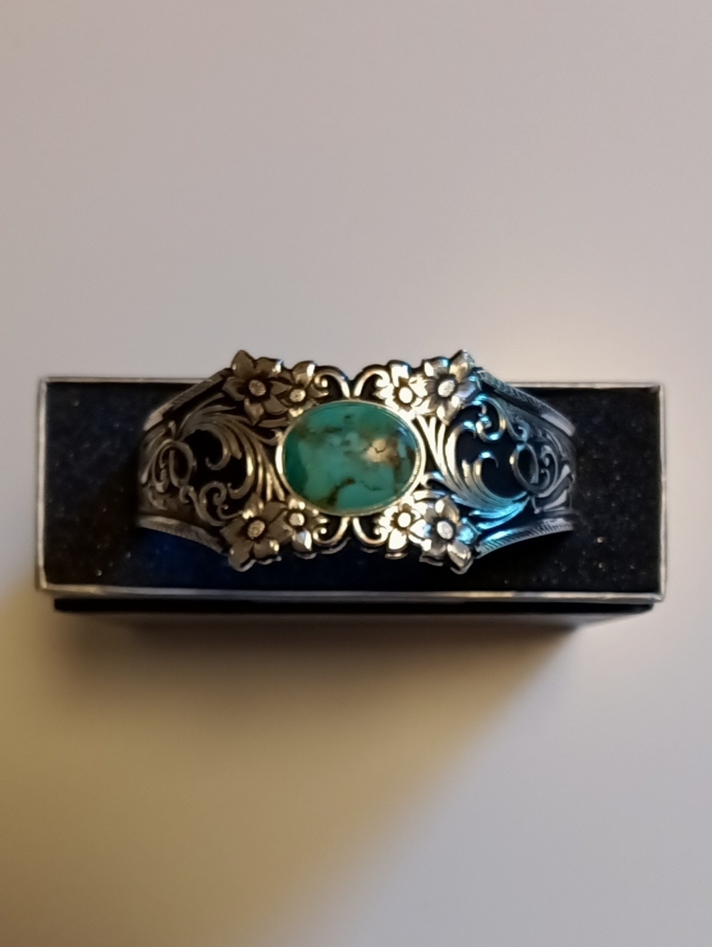 Montana Silversmiths Turquoise Floral Silver Cuff